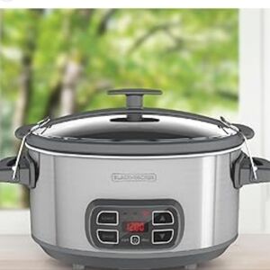 Black & Decker Silver Digital Audio System 7 Quart Slow Cooker